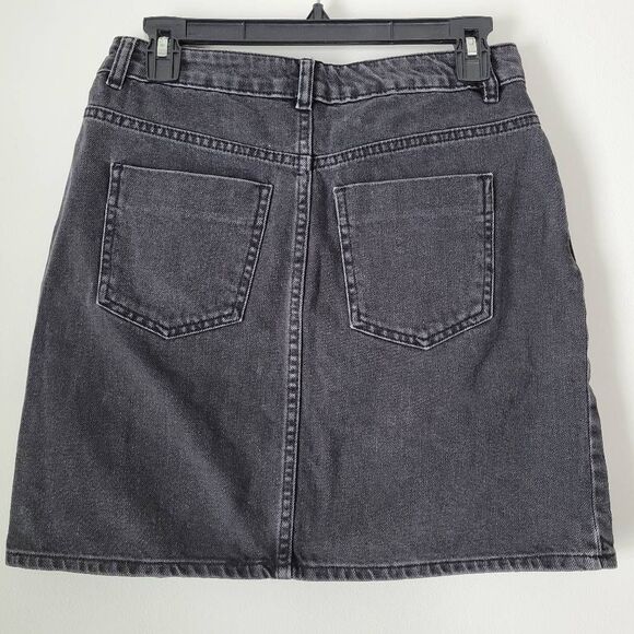 ASOS Black Denim Mini Skirt Women’s US 6 High Rise 100% Cotton - Picture 6 of 6
